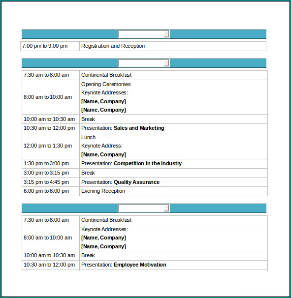 Sample of Conference Program Template