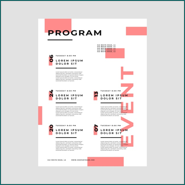 Sample of Event Program Template
