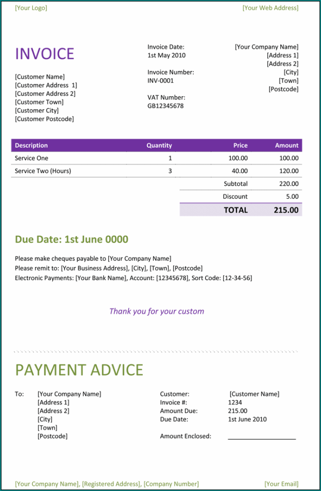 Sample of Freelance Invoice Template