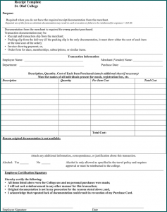 Sample of General Receipt Template