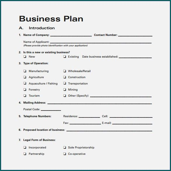Sample of New Business Plan