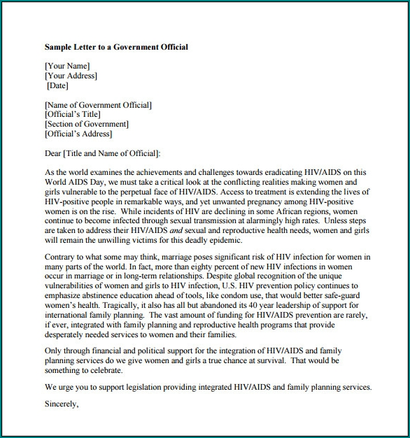 Sample of Official Letter Template