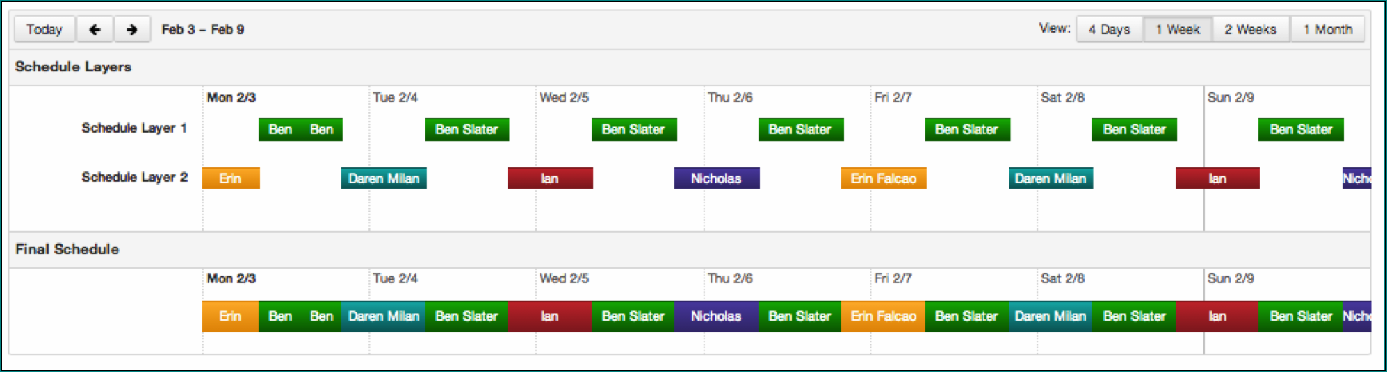 Sample of On Call Schedule Template