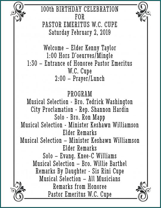 Sample of Party Program Template