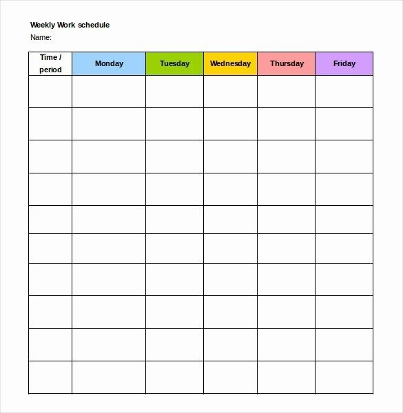 Monday Through Sunday Schedule Template Beautiful Employee Monday Through Sunday Schedule Template Beautiful Employee