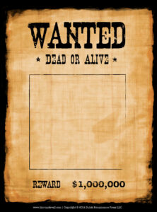 Sample of Printable Wanted Poster Template