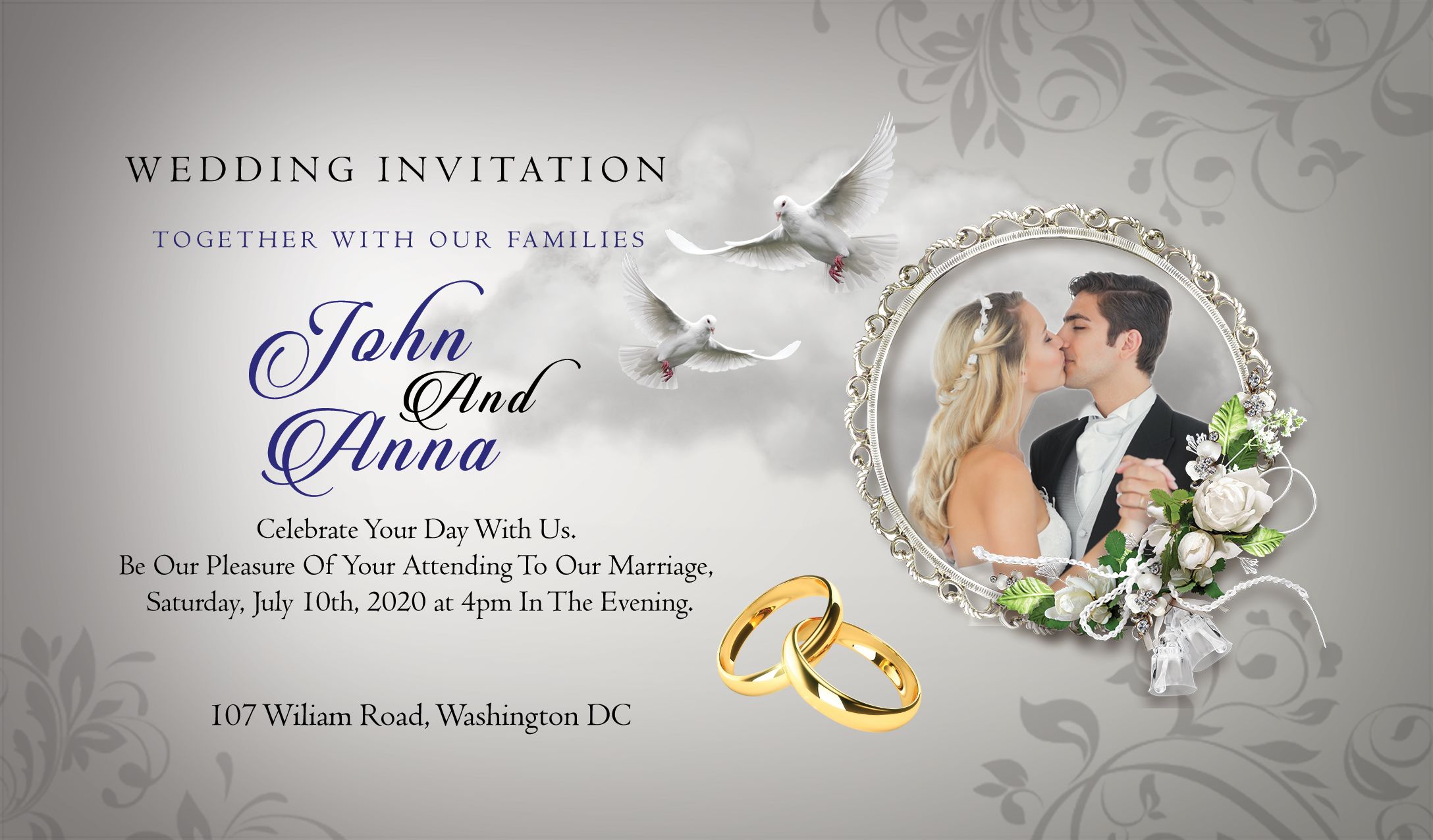 Sample of Printable Wedding Invitation Flyer Template Sample of Printable Wedding Invitation Flyer Template