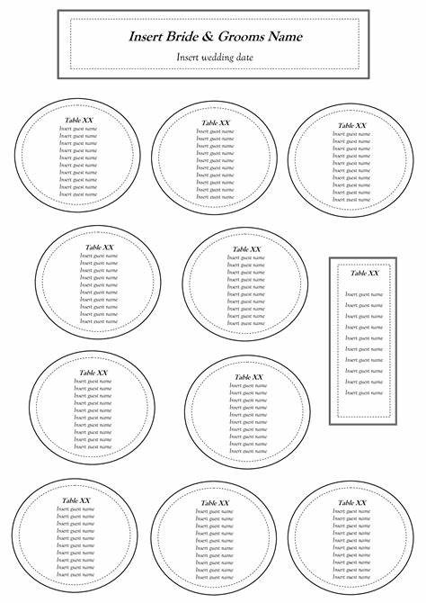 Sample of Printable Wedding Seating List Template Sample of Printable Wedding Seating List Template
