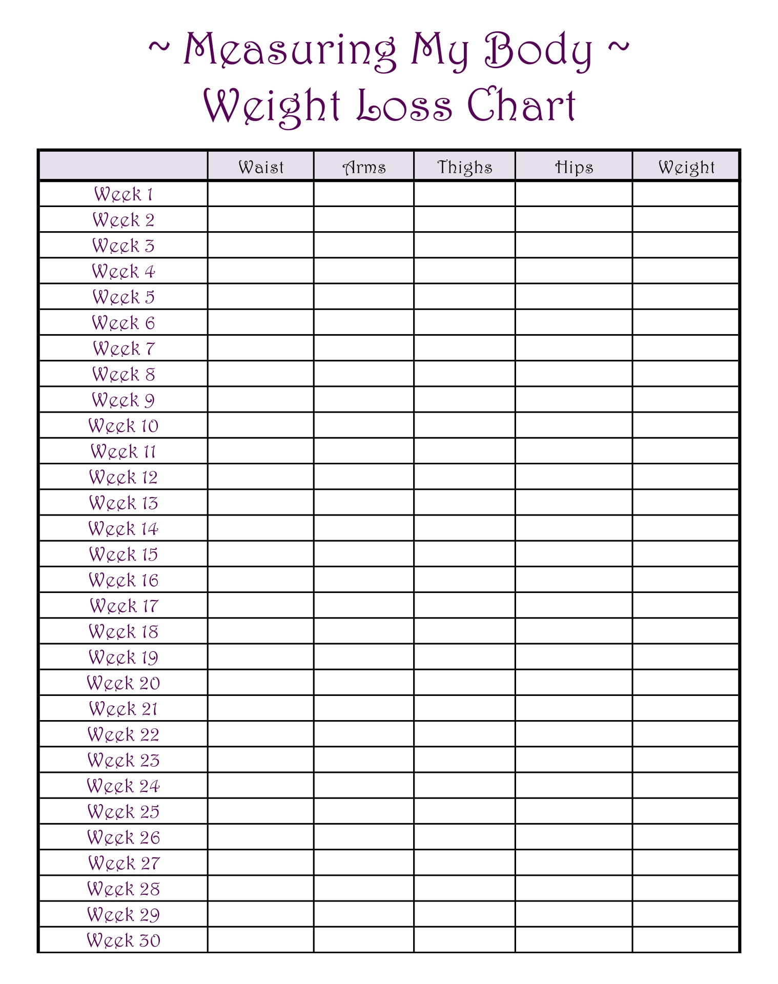 Sample of Printable Weight Loss Log Template Sample of Printable Weight Loss Log Template