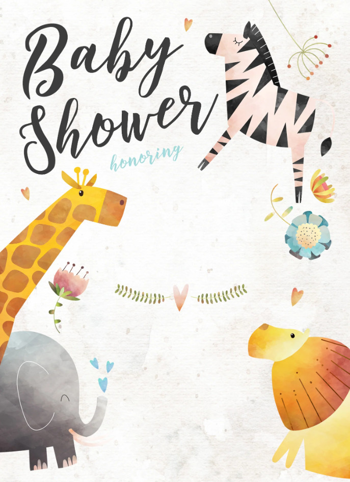 Sample of Safari Baby Shower Invitation Template