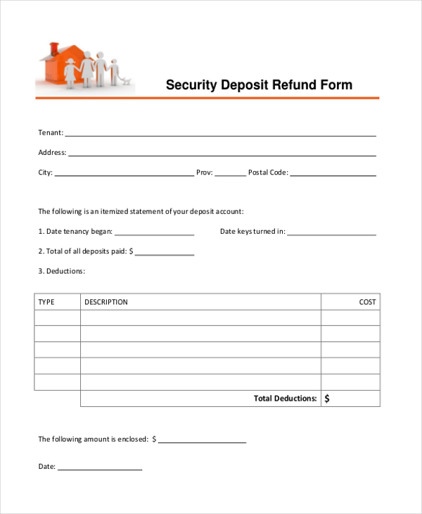 Sample of Security Deposit Refund Receipt Template Sample of Security Deposit Refund Receipt Template