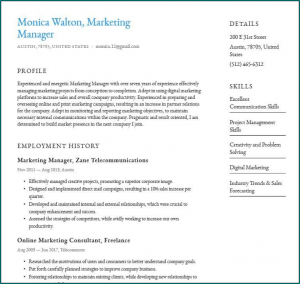 Sample of Simple Resume Template