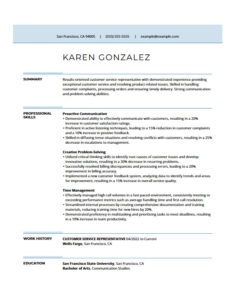 Sample of Skill Based Resume Template