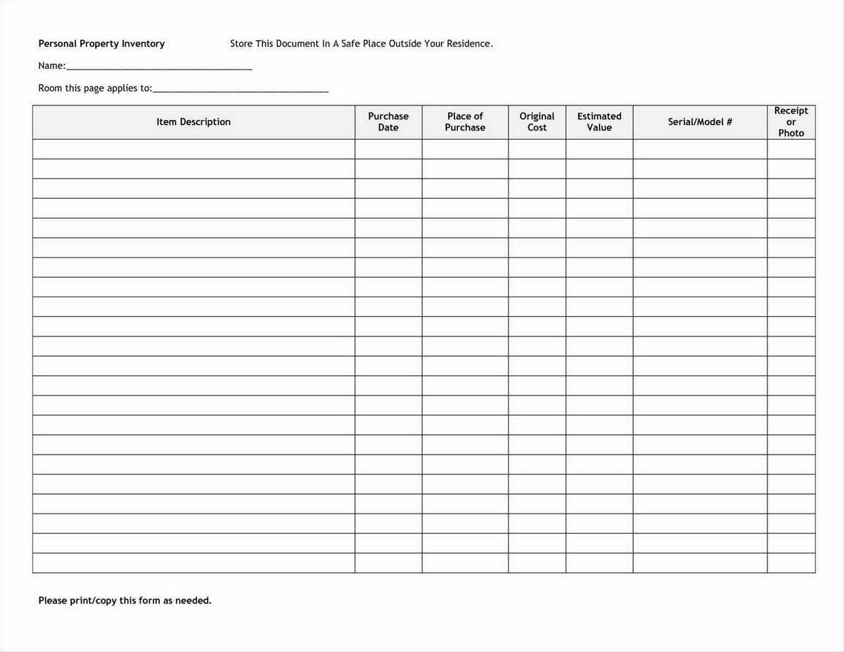 Sample of Small Business Inventory Spreadsheet Template