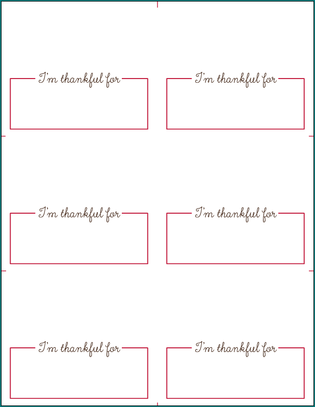Sample of Table Name Cards Template