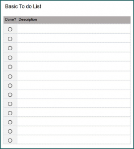 Sample of Things To Do Template