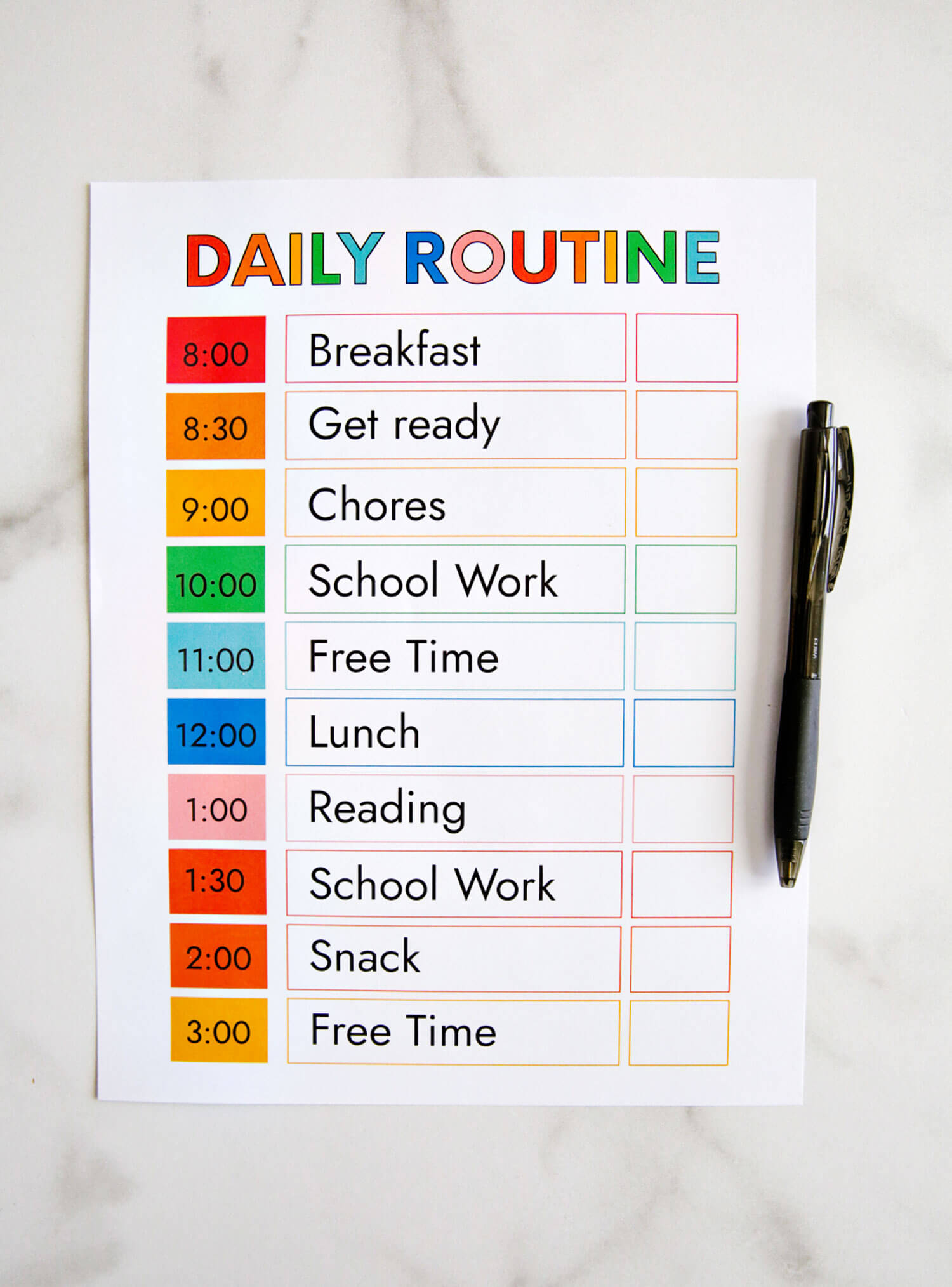 Sample of Timetable For Kids Sample of Timetable For Kids