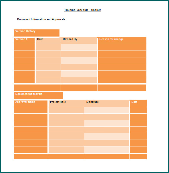 Sample of Training Schedule Template