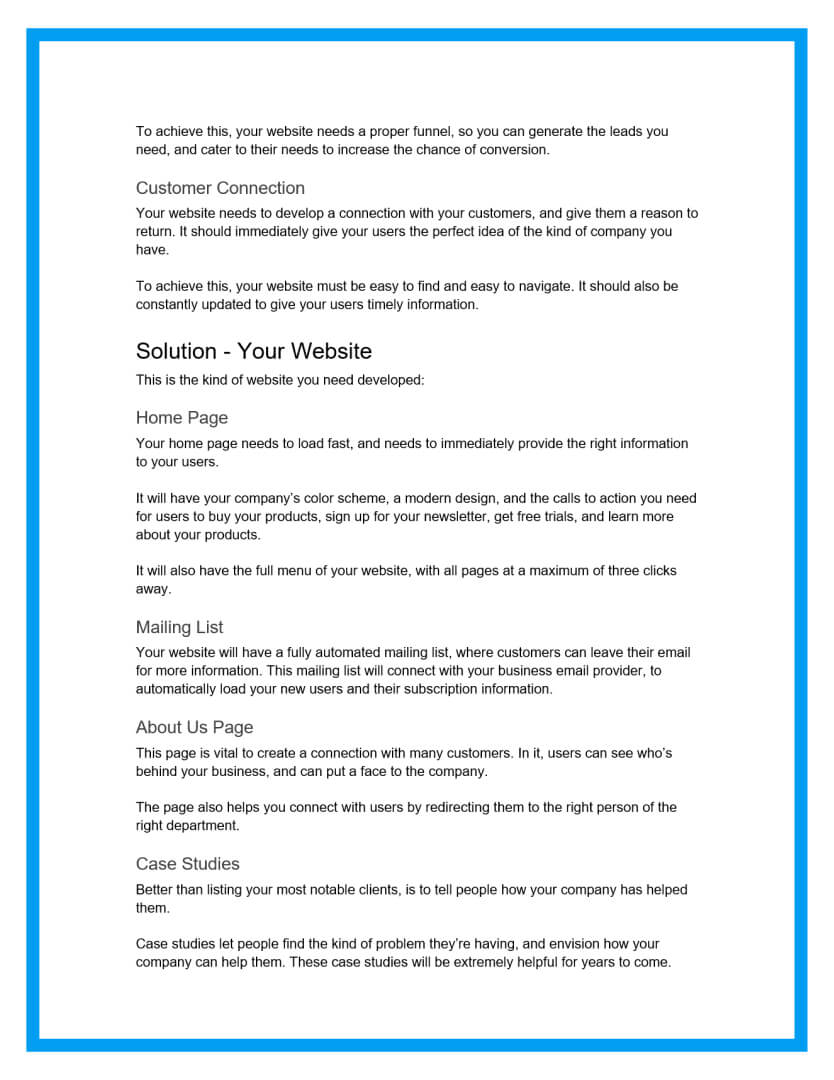 Sample of Website Proposal Template Sample of Website Proposal Template