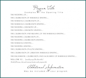 Sample of Wedding Ceremony Program Template