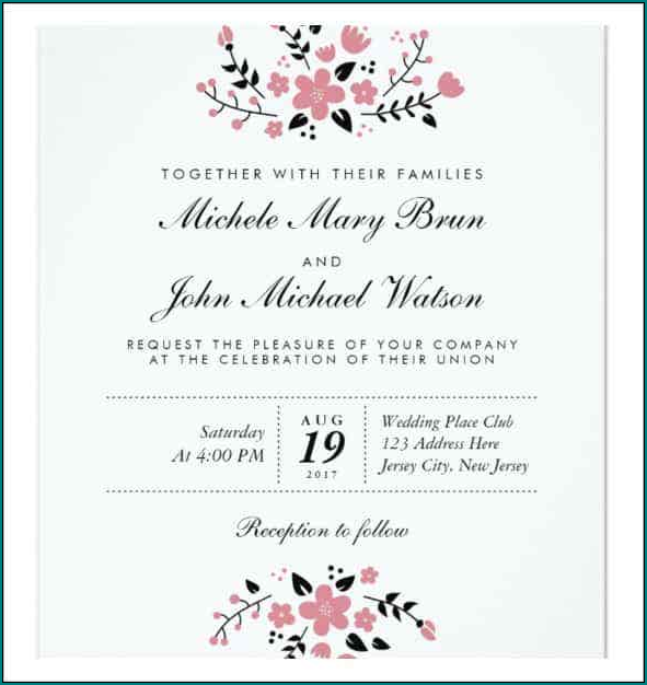 Sample of Wedding Invitation Wording Template