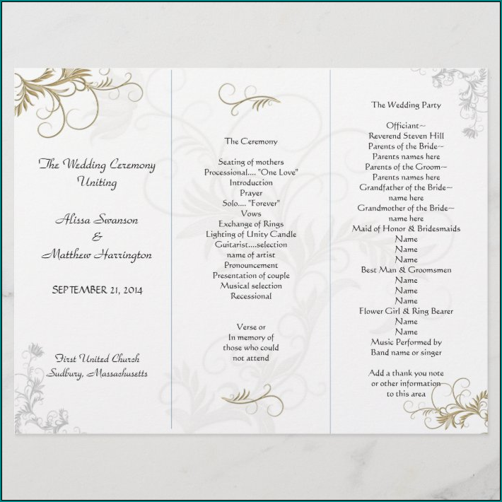 Sample of Wedding Program Template
