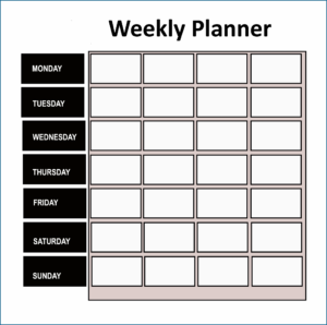 Sample of Weekly Planner Template