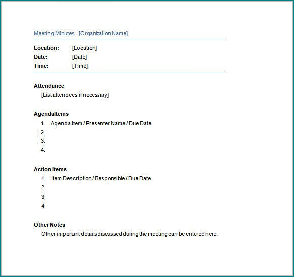 Sample of Writing Meeting Minutes