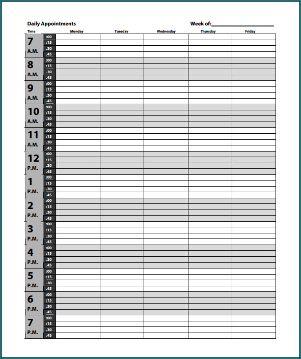 Schedule Appointment Template Example