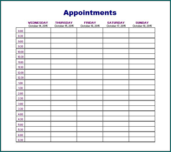 Schedule Appointment Template Sample