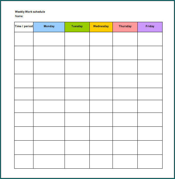 Schedule Template For Employees Sample