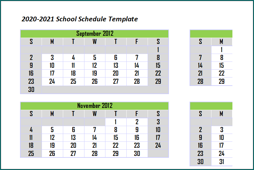 School Schedule Template