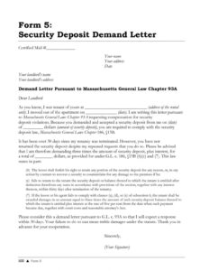 Security Deposit Demand Letter Template Sample