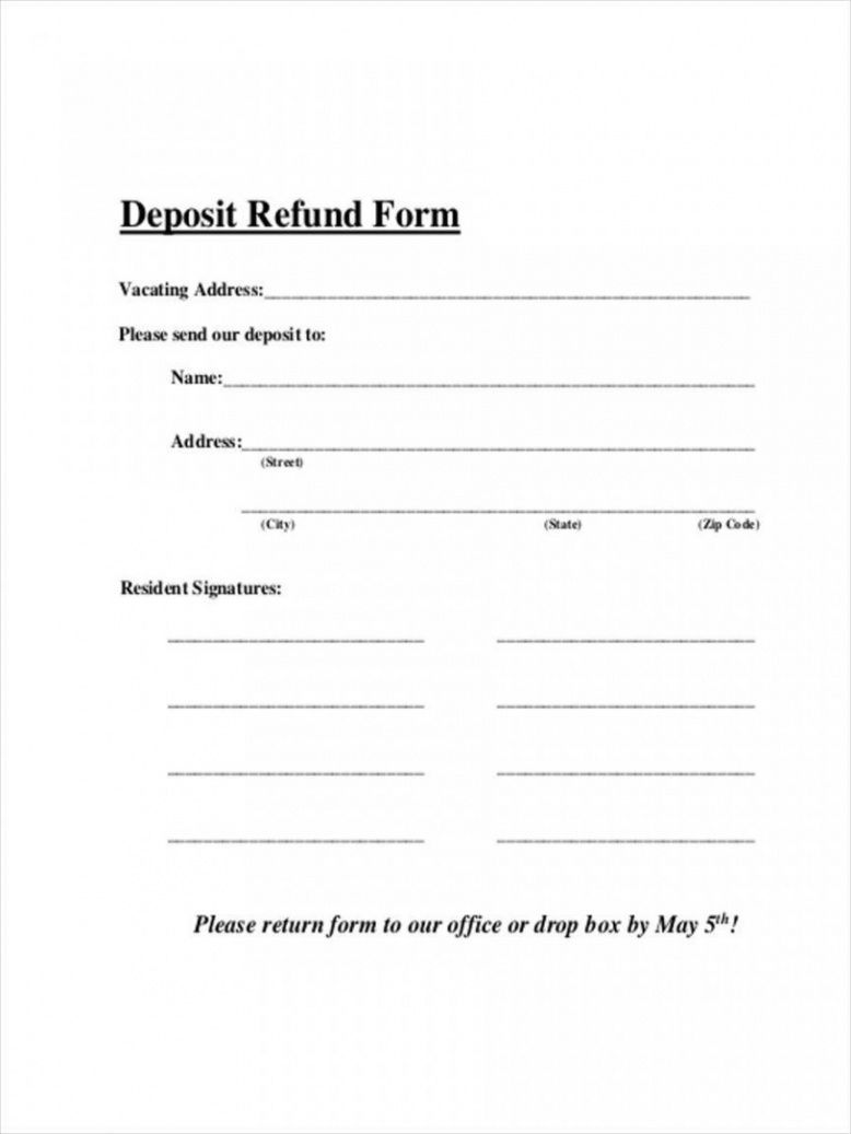 Security Deposit Refund Receipt Template Sample Security Deposit Refund Receipt Template Sample