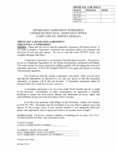 Separation Agreement Template Sample