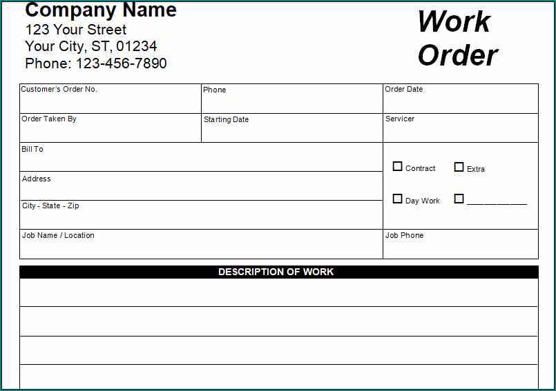 Service Order Template