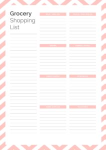 Shopping List Template Example