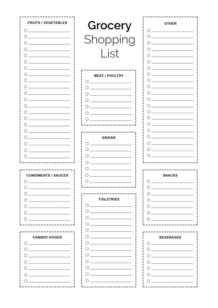 Shopping List Template Sample Shopping List Template Sample