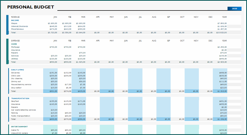 Simple Budget Template