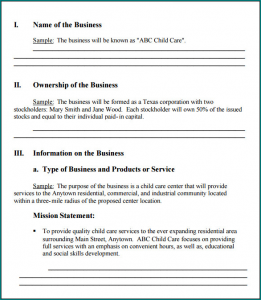 Simple Business Plan Template Sample