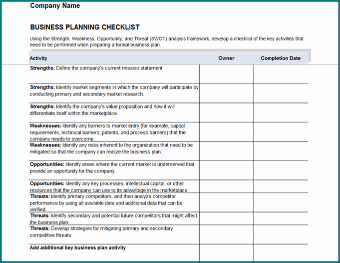 Simple Business Plan Template Word Example
