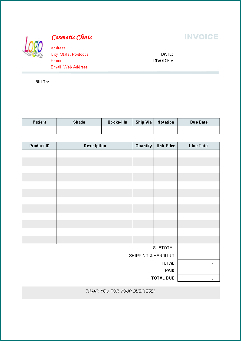 Simple Invoice Template Word Sample