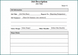 Simple Job Description Template