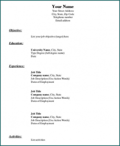 Simple Resume Template Example
