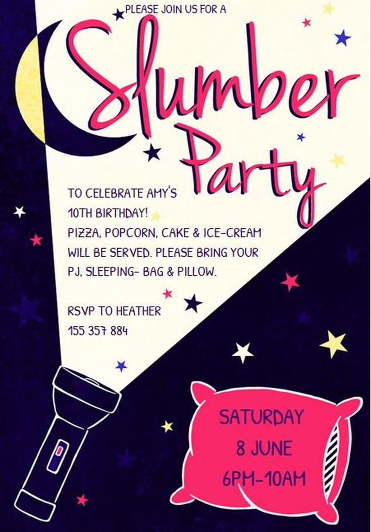 Slumber Party Invitation Template Sample Slumber Party Invitation Template Sample