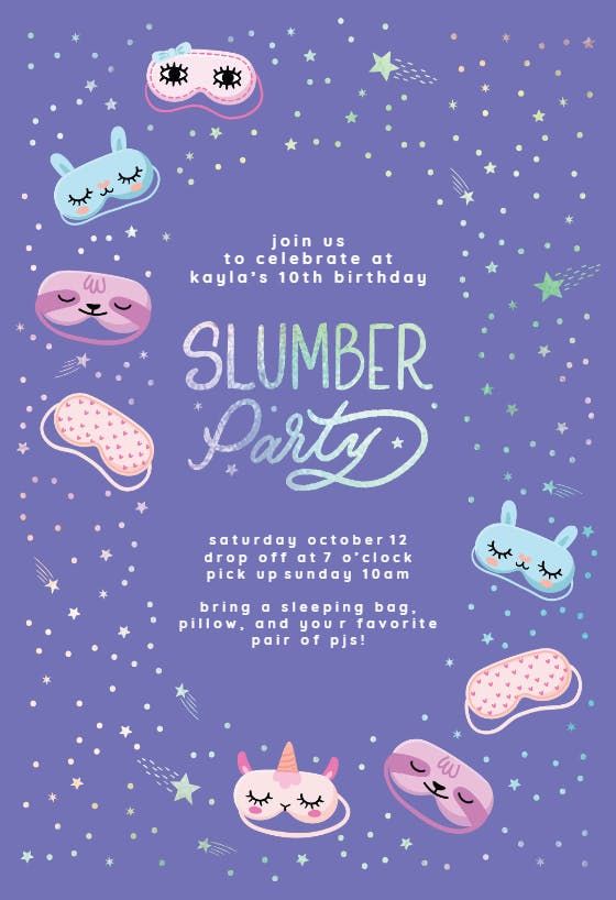 Slumber Party Invitation Template Slumber Party Invitation Template