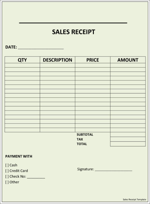 Small Business Sales Receipt Template Sample Small Business Sales Receipt Template Sample
