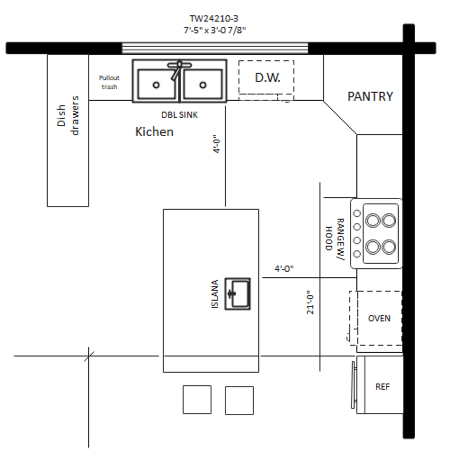 Small Family Kitchen Design Planning Template