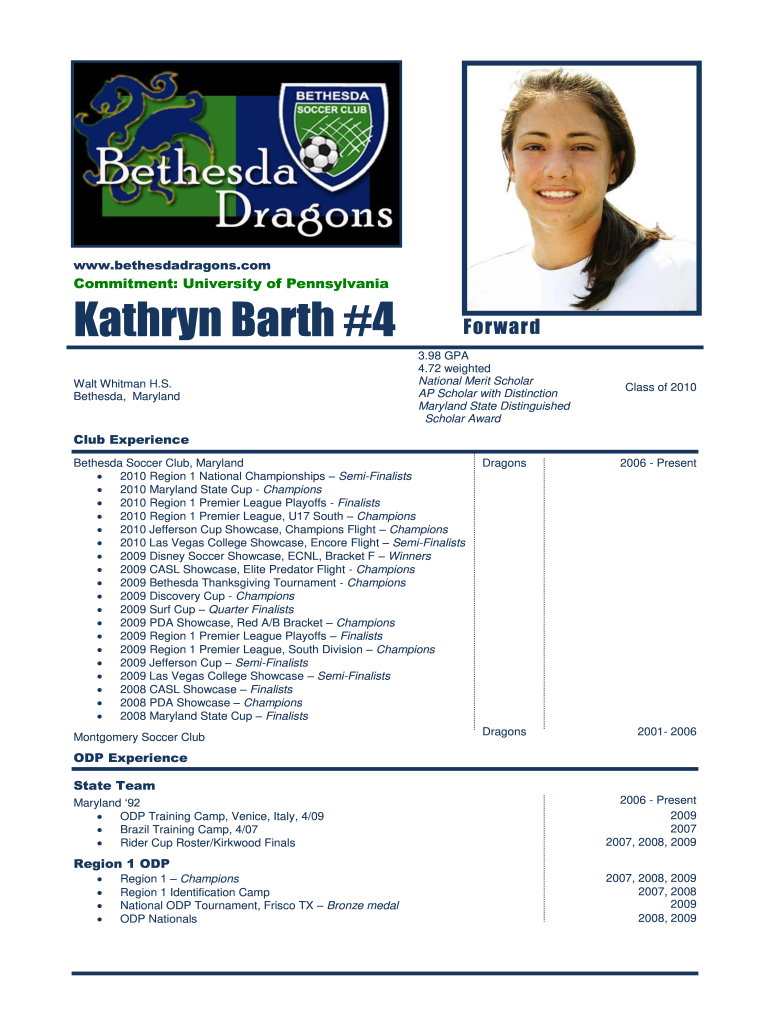 Soccer Player Profile Template Sample Soccer Player Profile Template Sample