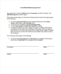 Social Media Agency Contract Template